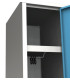 Šatní skříň kovová dvouoddílová BAS 32B 1800 x 600 x 500, modrá - šedá