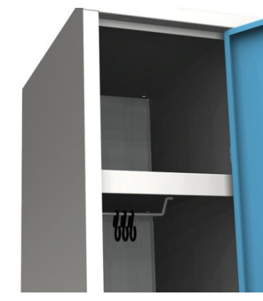 Šatní skříň kovová dvouoddílová BAS 32B 1800 x 600 x 500, modrá - šedá