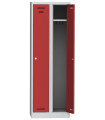 Šatní skříň kovová dvouoddílová BAS 323000 1800 x 600 x 500, červená - šedá
