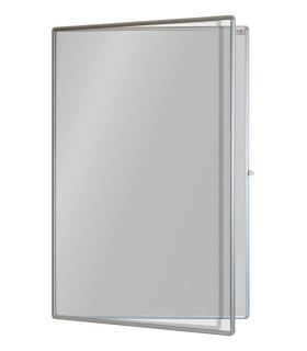 Vitrína textilní povrch s akrylátovým sklem a zámkem 75 x 100 