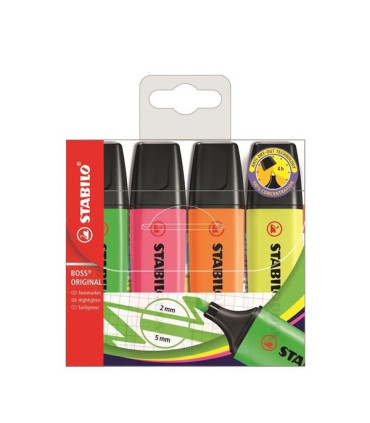 Zvýrazňovač Stabilo Boss Original, sada 4 barev
