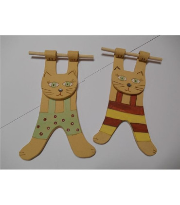 Keramická dekorace Zavěšená kočka