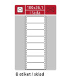Tabelační jednořadé etikety, 100 x 36,1 mm, 200 ks