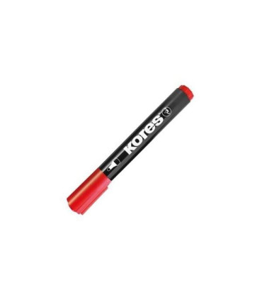 Permanentní popisovač Kores, kulatý, červený