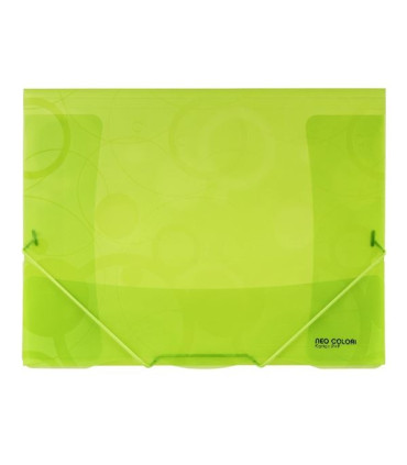 Desky s chlopněmi a gumičkou Neo Colori - A4, plastové, zelené, 1 ks