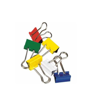 Kovové klipy barevné - 19 mm, mix barev, 12 ks