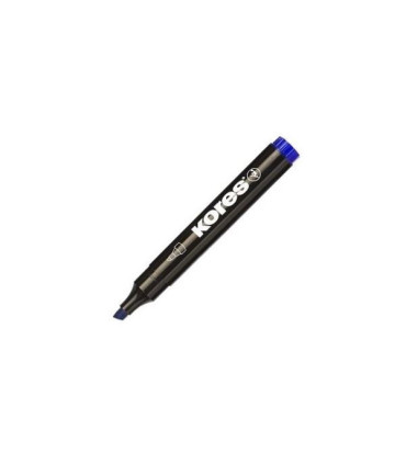 Permanentní popisovač Kores, zkosený, modrý