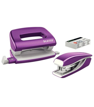 Sada mini Sešívačky a děr. Leitz WOW - purpurová