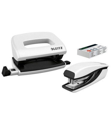 Sada mini sešívačky a děr. Leitz WOW - bílá