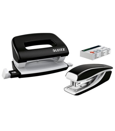 Sada mini sešívačky a děr. Leitz WOW - černá