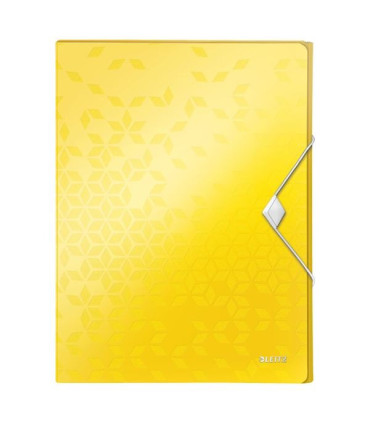 Box na spisy s gumičkou Leitz WOW - A4, žlutý, 3 cm