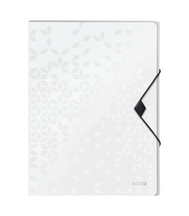 Box na spisy s gumičkou Leitz WOW - A4, bílý, 3 cm