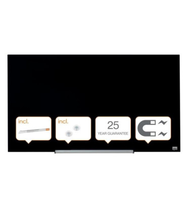 Skleněná tabule Nobo s odjím.lištou,99x56 cm,černá