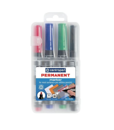 Permanentní popisovač Centropen 8566, sada 4 barev