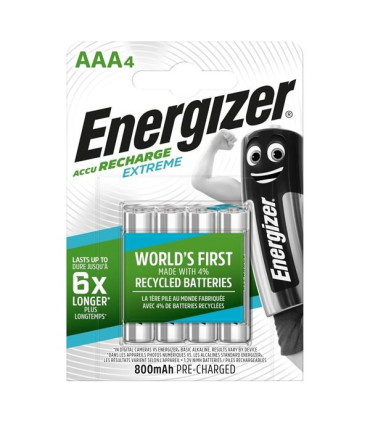Přednabité baterie Energizer Extreme 1,2 V typ AAA, 4 ks