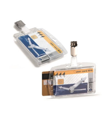 Visačka Durable na 2 karty s klipem, 25 ks