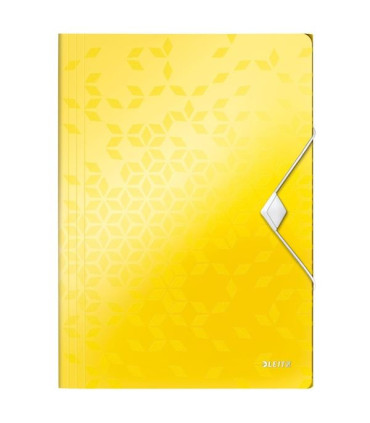 Desky s chlopněmi a gumičkou Leitz WOW - A4, plastové, žluté, 1 ks