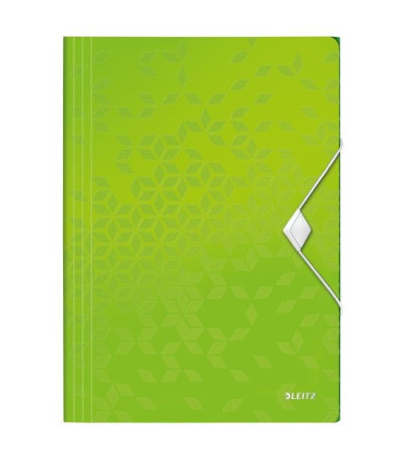 Desky s chlopněmi a gumičkou Leitz WOW - A4, plastové, zelené, 1 ks