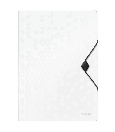 Desky s chlopněmi a gumičkou Leitz WOW - A4, plastové, bílé, 1 ks