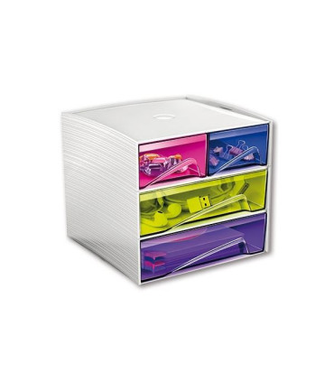 Zásuvkový box Cep MyCube Mini, 4 zásuvky, barevný