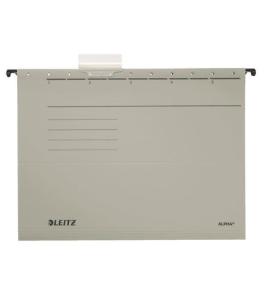 Závěsné desky Leitz Alpha bez bočnic - šedé, 25 ks