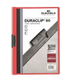 Zakládací desky s klipem Durable Duraclip - A4, kapacita 60 listů, červené