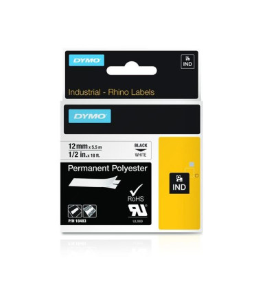 Polyesterová páska Rhino, 12 mm, černá/bílá