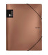 Desky s chlopněmi a gumičkou Metallic - A4, plastové, měděné, 1 ks