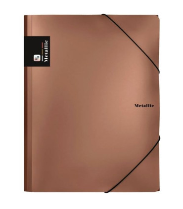 Desky s chlopněmi a gumičkou Metallic - A4, plastové, měděné, 1 ks