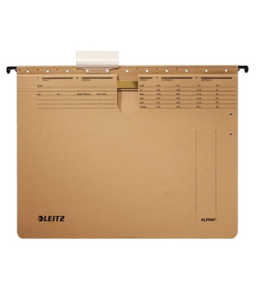 Závěsný rychlovazač Leitz Alpha - hnědý, 25 ks