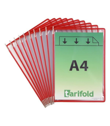 Shora otevřené kapsy Tarifold červené, 10 ks