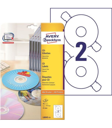 Etikety na CD ClassicSize, průměr 117 mm, 50 ks