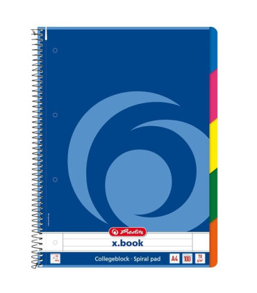 Blok College se spirálou, rozlišovač, A4,linkovaný