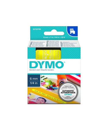 Páska Dymo D1 šíře 6 mm, černá/žlutá