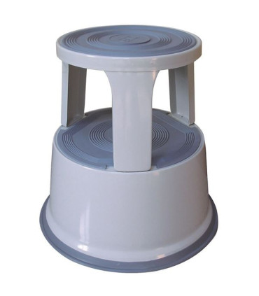 Kovový stupínek Q-Connect s kolečky - světle šedý