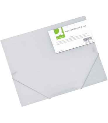 Desky Q-Connect A4 s gumičkou, transparentní, mléčná