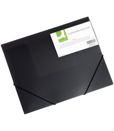 Desky Q-Connect A4 s gumičkou, transparentní, černá