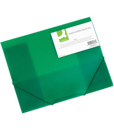 Desky Q-Connect A4 s gumičkou, transparentní, zelená