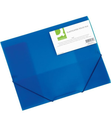 Desky Q-Connect A4 s gumičkou, transparentní, modrá