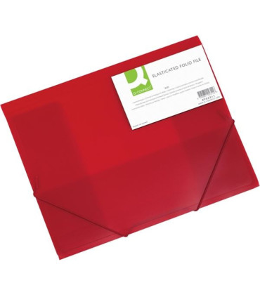 Desky Q-Connect A4 s gumičkou, transparentní, červená