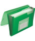 Aktovka s přihrádkami Q-Connect - A4, transparentní zelená, 13 přihrádek