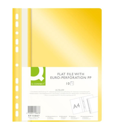 Závěsné plastové rychlovazače Q-Connect - A4, žluté, 10 ks