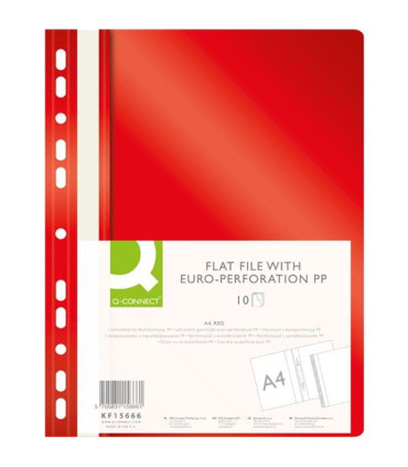 Závěsné plastové rychlovazače Q-Connect - A4, červené, 10 ks