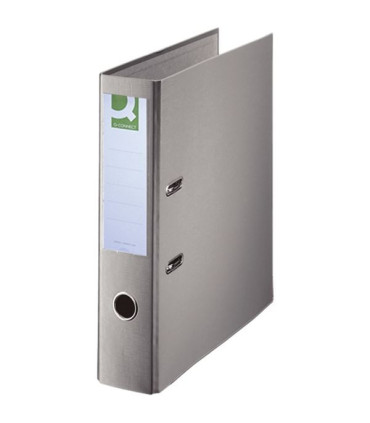 Pákový pořadač Q-Connect - A4, poloplastový, šíře hřbetu 7,5 cm, šedý