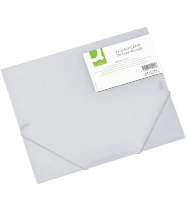 Desky s chlopněmi a gumičkou Q-Connect - A3, transparentní