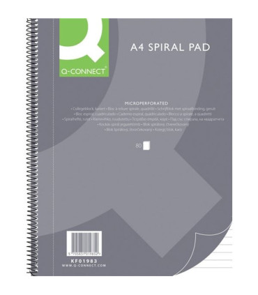 Blok Q-Connect - A4, 4-děrový, 80 listů, linkovaný