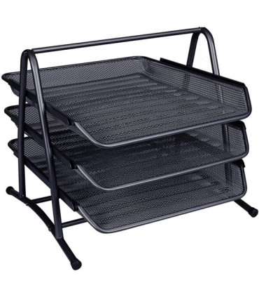 Drátěné zásuvky Q-Connect - A4, černé, 3 ks