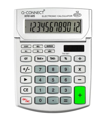 Solární kalkulačka Q-Connect, 12-místný displej