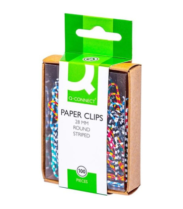 Kancelářské sponky Q-Connect 28 mm,100ks,mix barev
