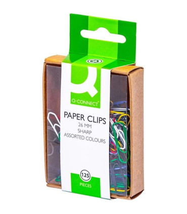 Kancelářské sponky Q-Connect - 26,0 mm, mix barev, 125 ks